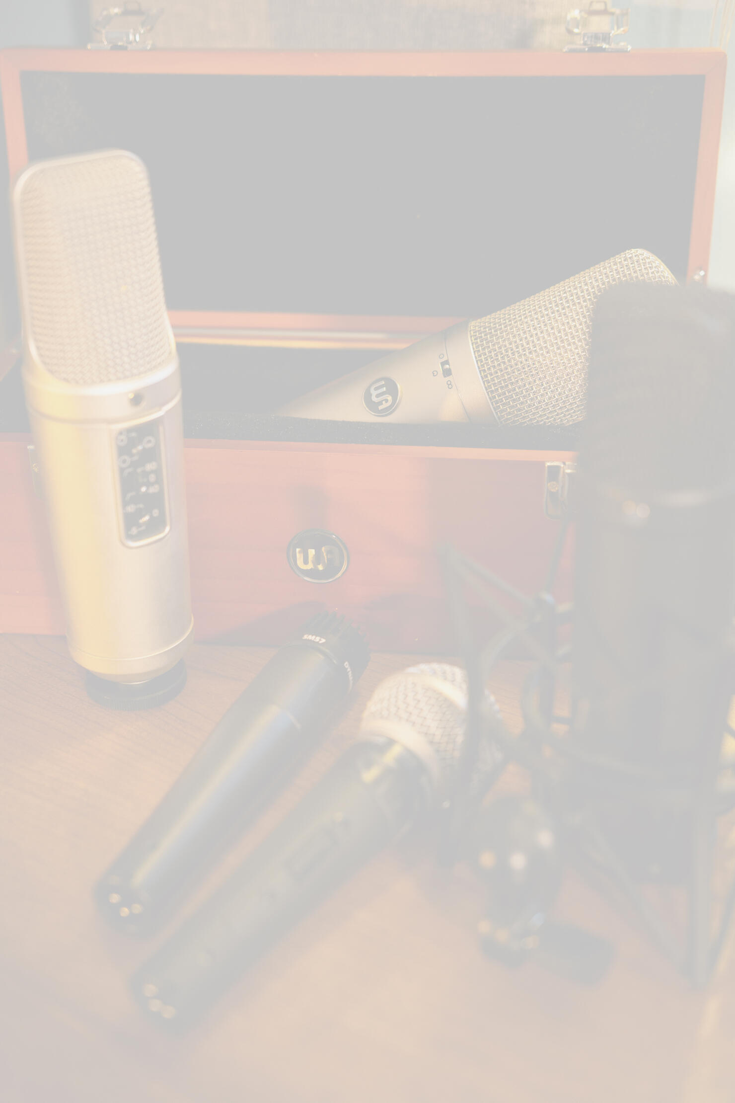 Electronics Scarlett 18i20 JBL 308P MkII 8” Monitors Audio-Technica ATH M50x Audio-Technica ATH M40x Warm Audio WA-87 R2 RØDE NT2-A RØDE NT1 Shure SM57 Shure SM58 Walrus Audio Canvas Re-Amp Crate CA30